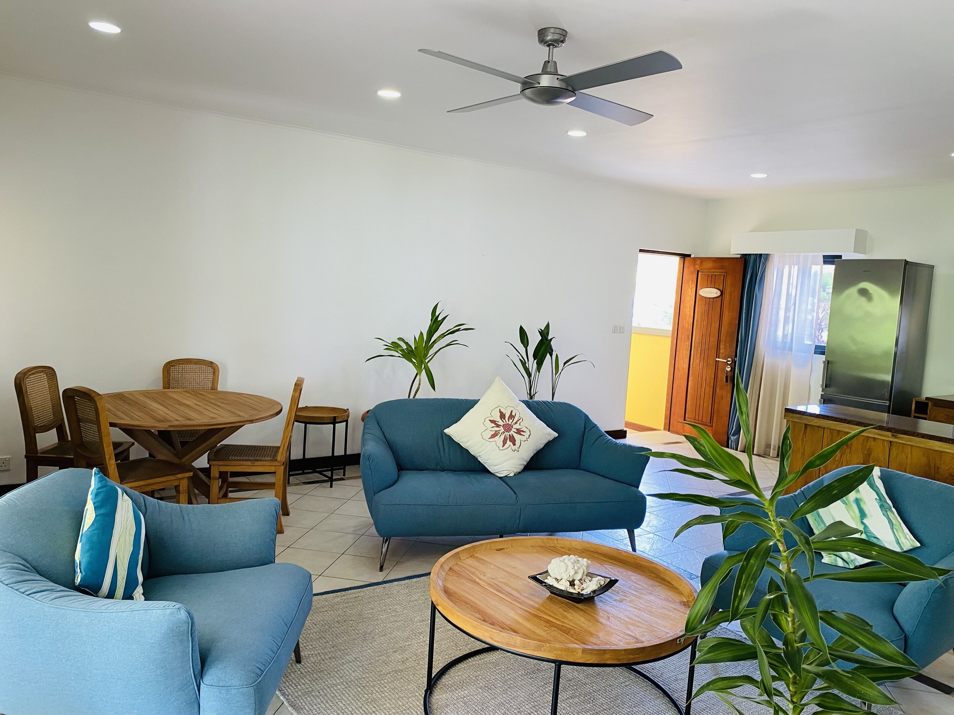 family apartment | living area | 24-inch led tv with cable channels, tv