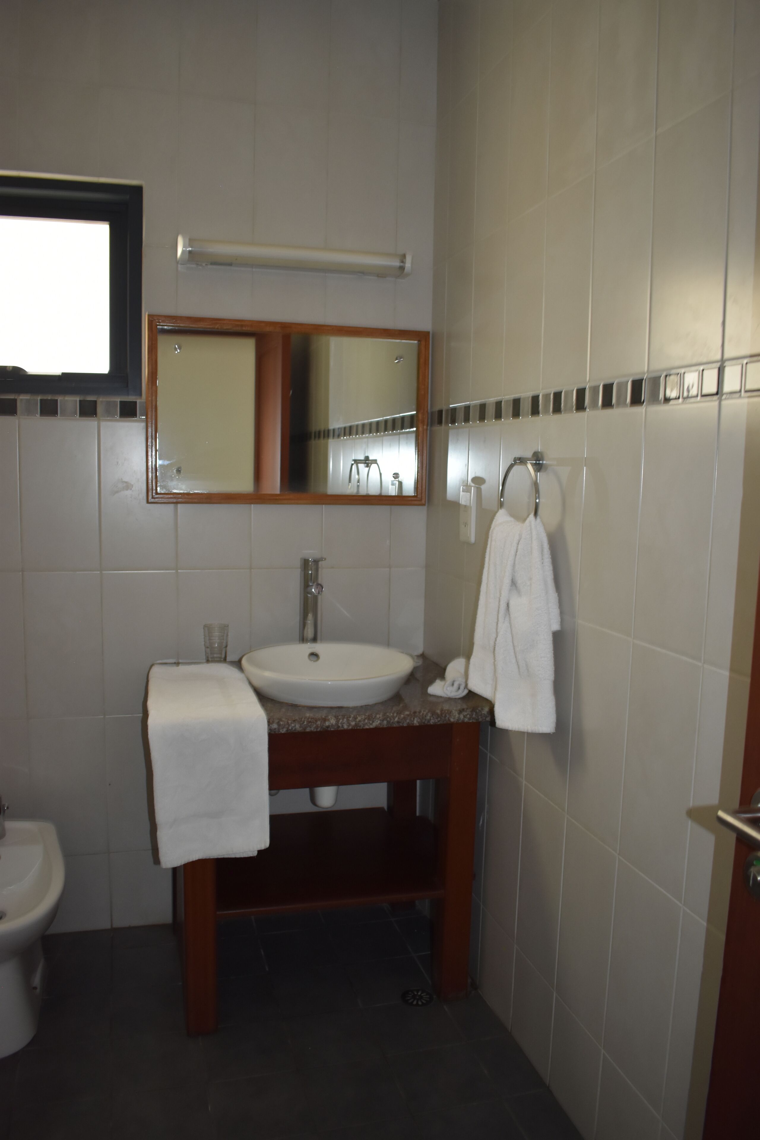 basic apartment | bathroom | shower, hair dryer, towels