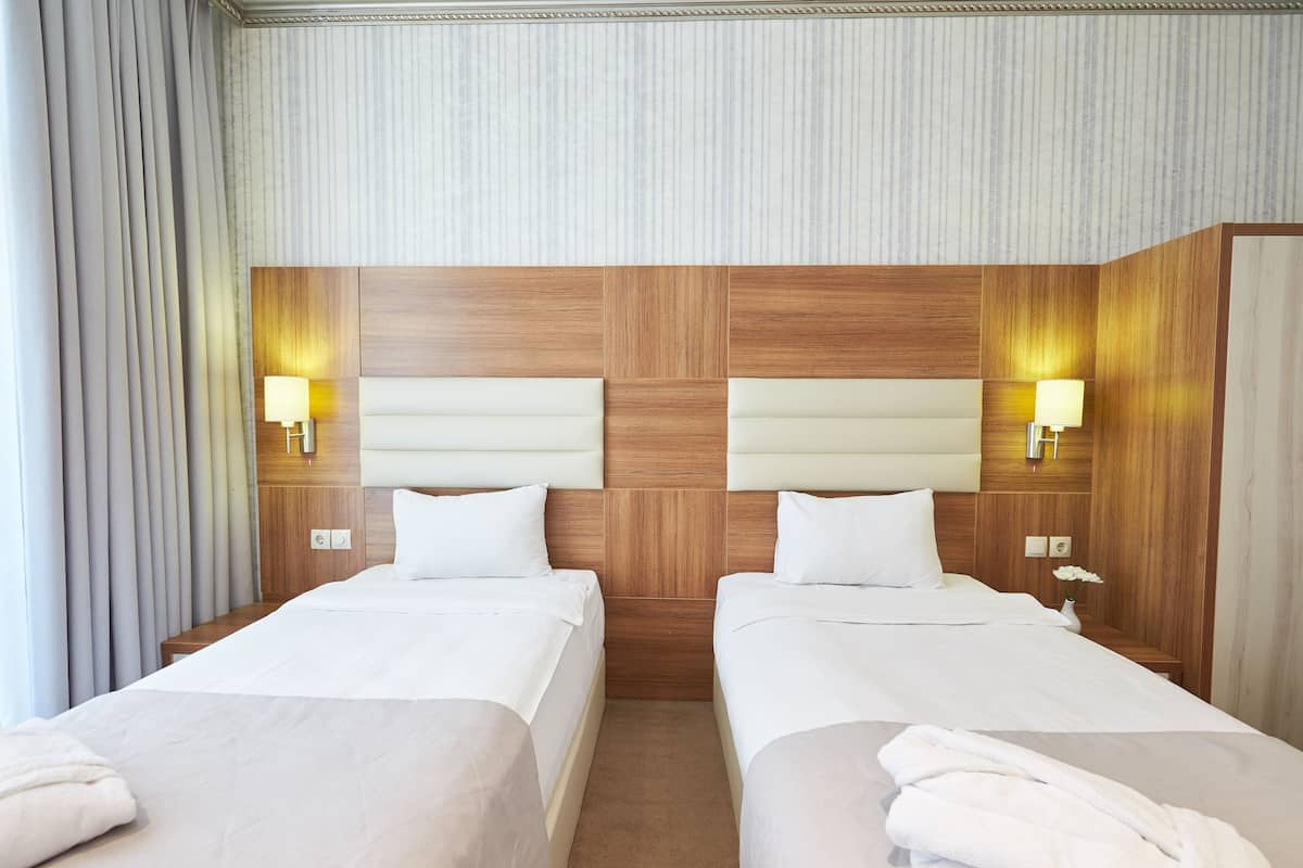 Standard Twin Room | Minibar, in-room safe, desk, blackout curtains
