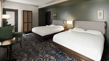 Chambre, 2 grands lits | Literie de qualité, fer et planche à repasser, accès au Wi-Fi (inclus)