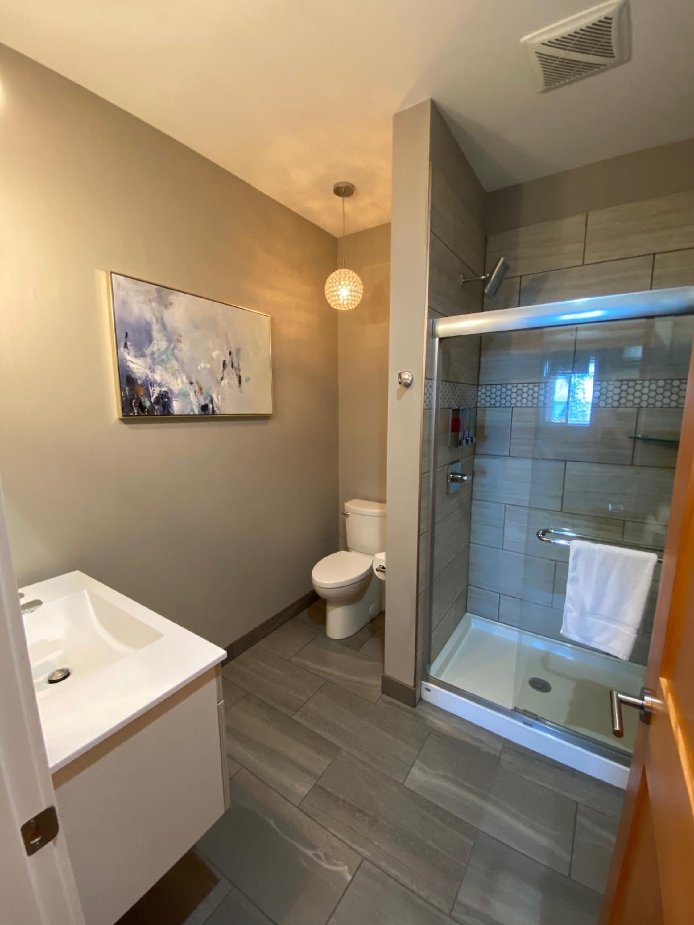 free toiletries, hair dryer, towels, soap