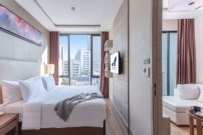 Suite, 1 dormitori | 1 dormitori, roba de llit d'alta qualitat i caixa forta a l'habitació 