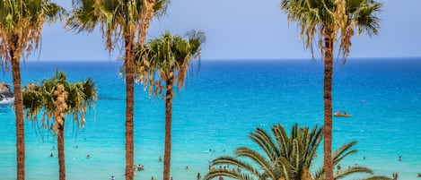 On the beach, white sand, beach bar