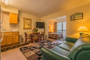 Deluxe Apartment, 2 Bedrooms, City View | Living area | Flat-screen TV - Boardwalk Terrace Apartments (Ocean City)