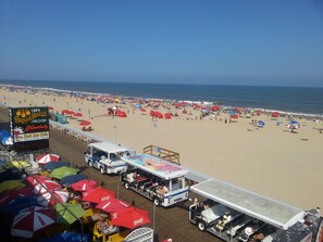 On the beach, white sand
