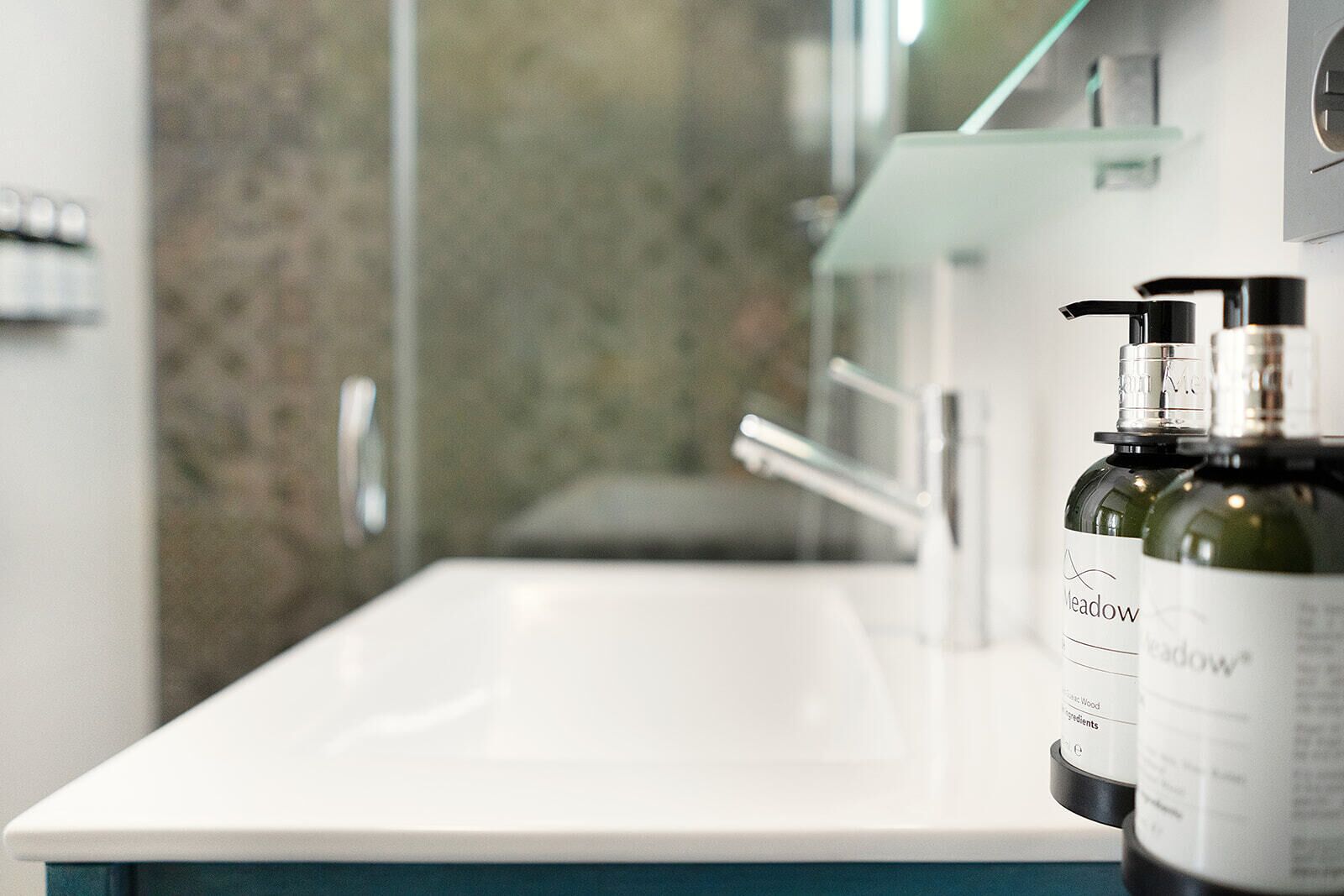 superior double room | bathroom | shower, free toiletries, hair dryer, towels