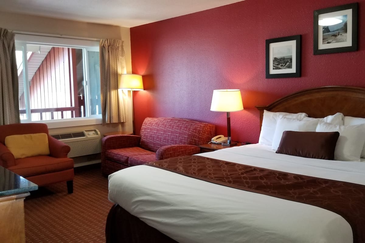 Deluxe Apartment, 1 Bedroom, Kitchenette | Desk, laptop workspace, blackout drapes, iron/ironing board