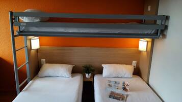 Desk, blackout curtains, soundproofing, free WiFi