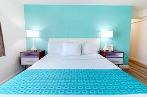 Room, 1 King Bed, Non Smoking | Desk, laptop workspace, blackout drapes, iron/ironing board