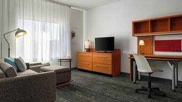 Suite, 1 Bedroom | Living area | 43-inch Smart TV with cable channels, TV, Netflix