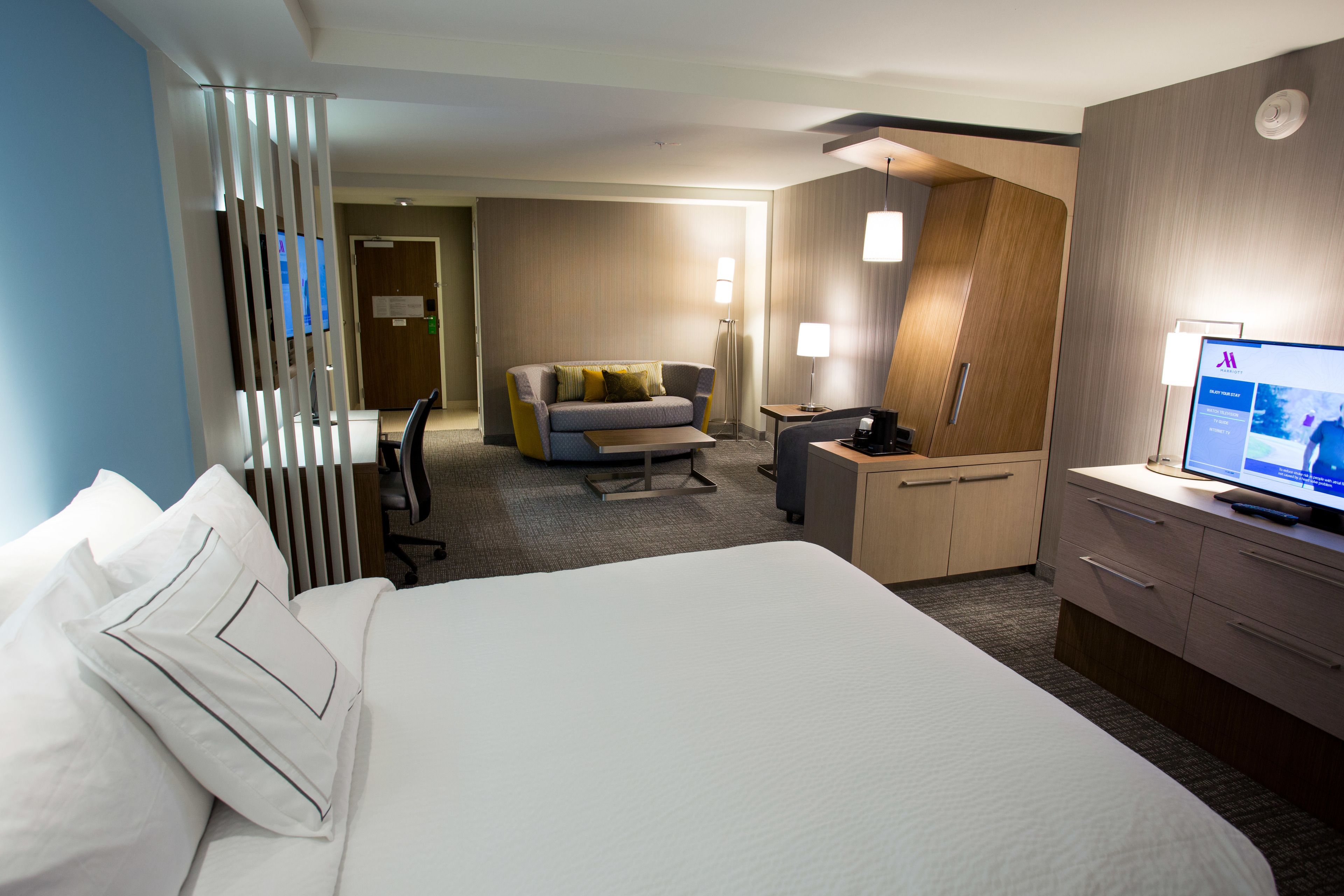 room, 1 king bed with sofa bed | 1 bedroom, desk, blackout curtains, iron/ironing board