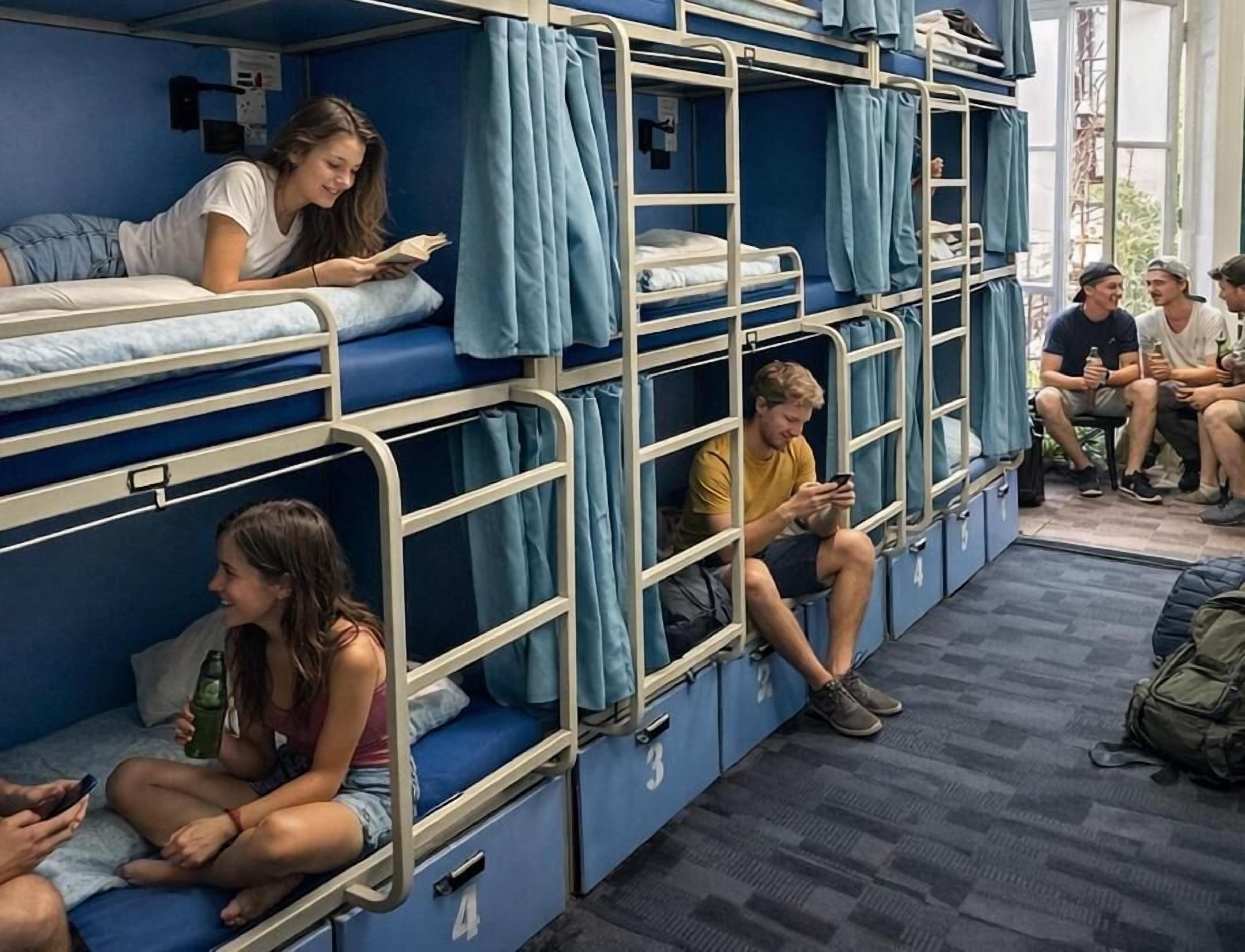 1 bed in a 9 beds standard shared dormitory ensuite | Blackout drapes, free WiFi, bed sheets