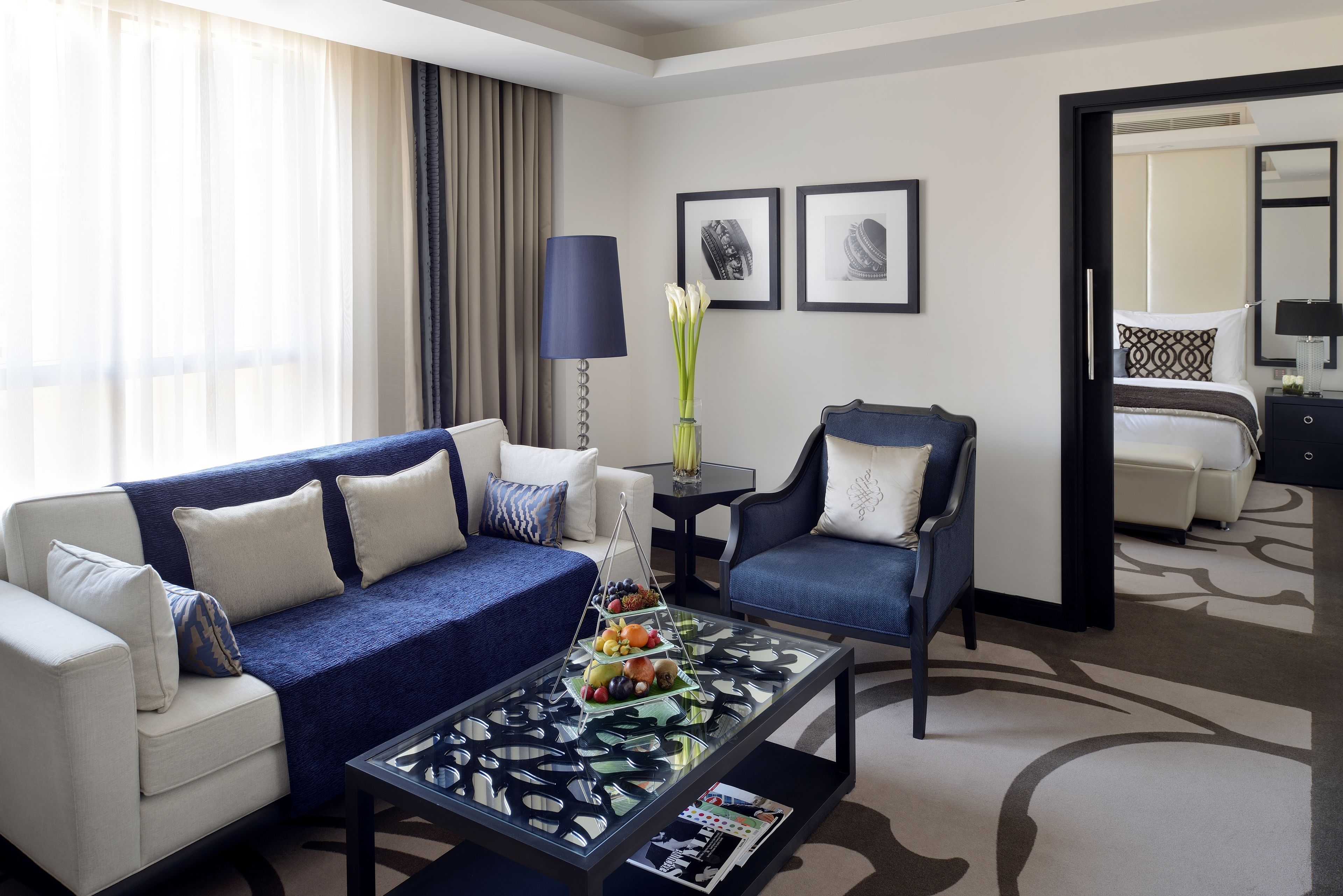 LED TV, fireplace, pay films, heated floors