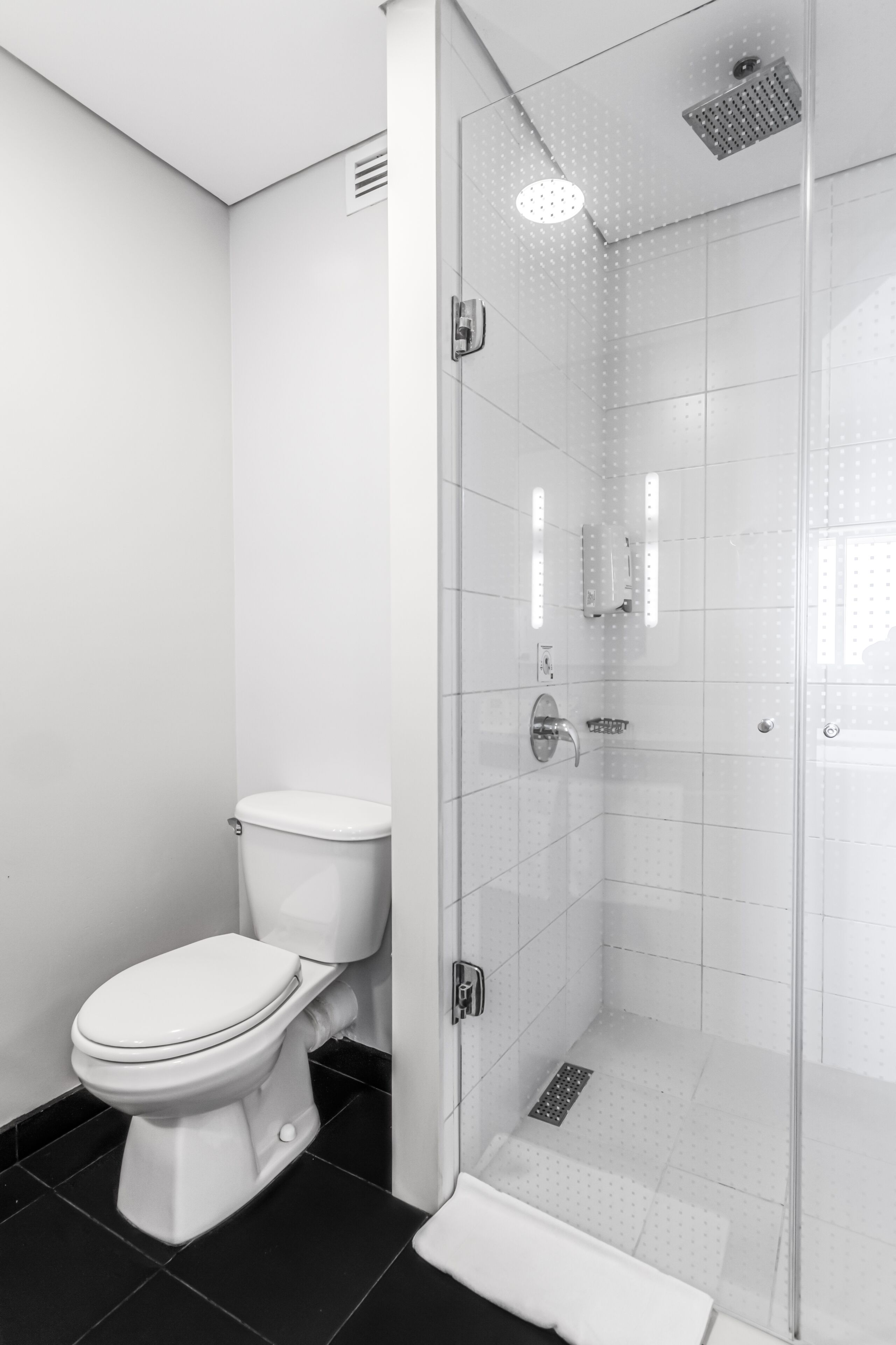 shower, eco-friendly toiletries, hair dryer, towels