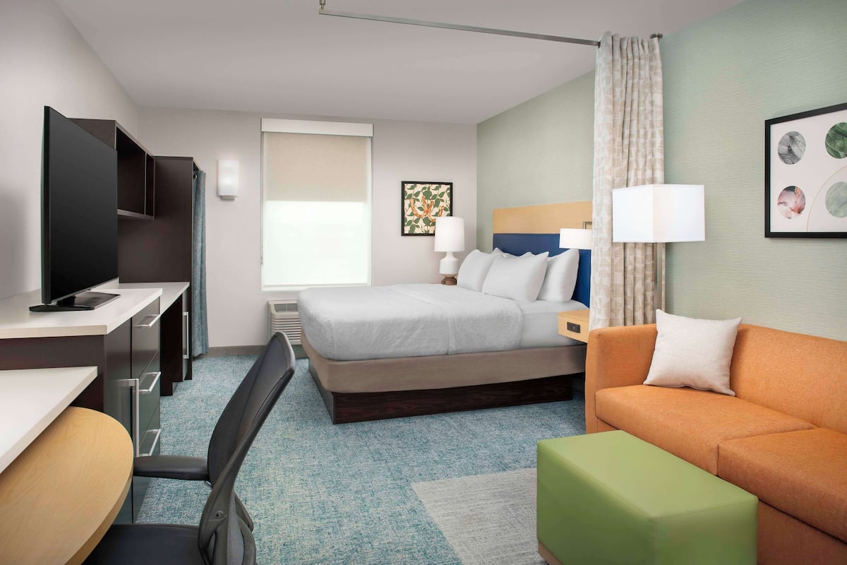 king studio suite, studio, 1 king bed with sofa bed, non smoking | living area | flat-screen tv