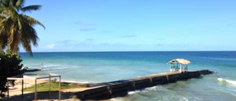 On the beach, white sand