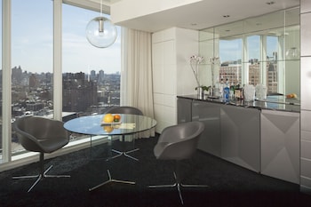 Minibar, in-room safe, desk, laptop workspace at The Standard High Line