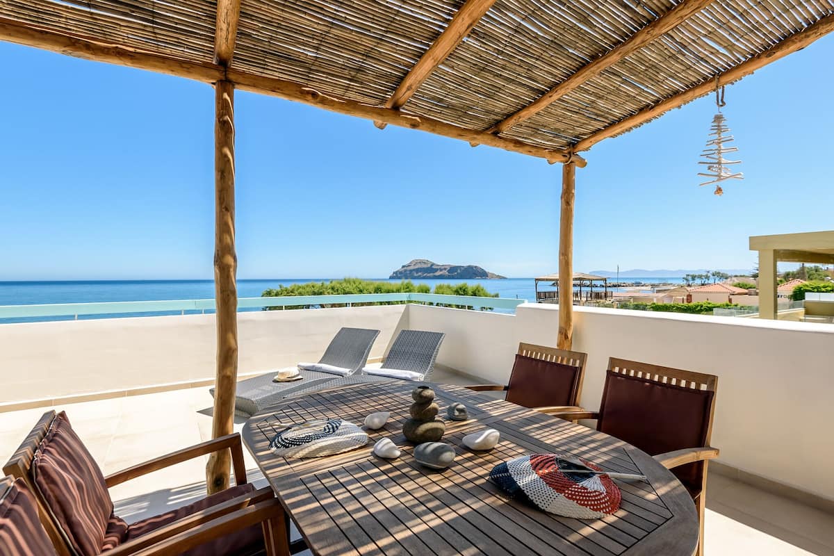 Appartement, 2 slaapkamers, terras, uitzicht op zee | Terras