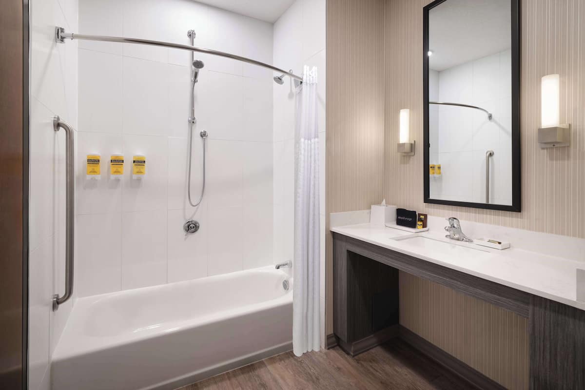 free toiletries, hair dryer, towels, soap