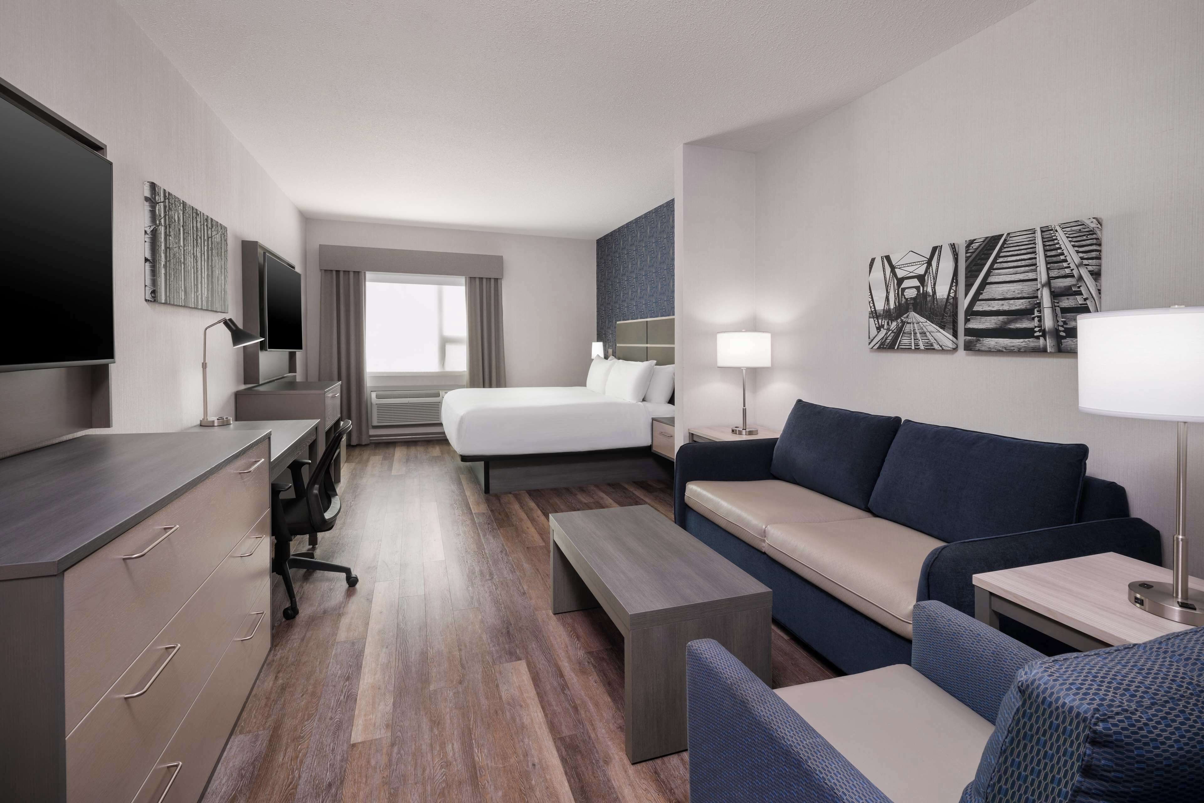 standard room, 1 king bed, non smoking, refrigerator & microwave (with sofabed) | premium bedding, desk, laptop workspace, blackout curtains