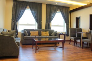 46-inch LED TV with premium channels, TV