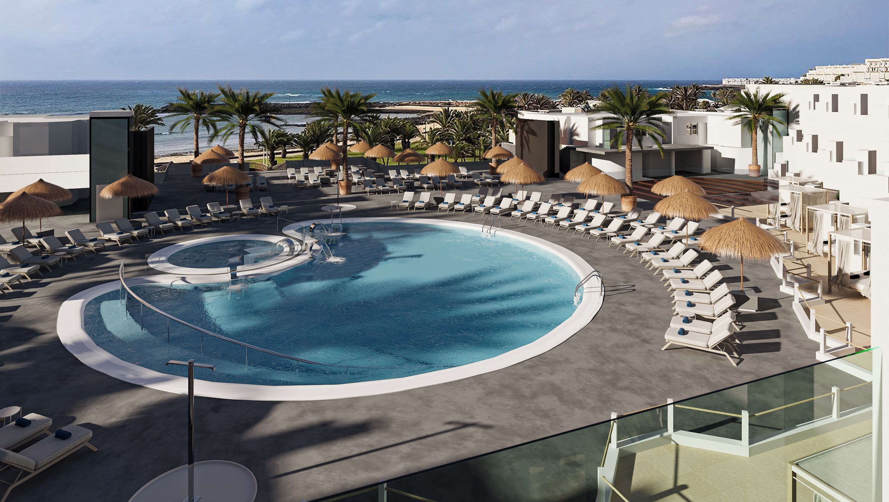2 piscinas al aire libre, sombrillas, sillones reclinables de piscina