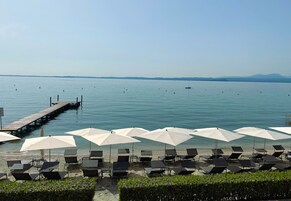 Private beach, sun loungers, beach umbrellas, beach towels