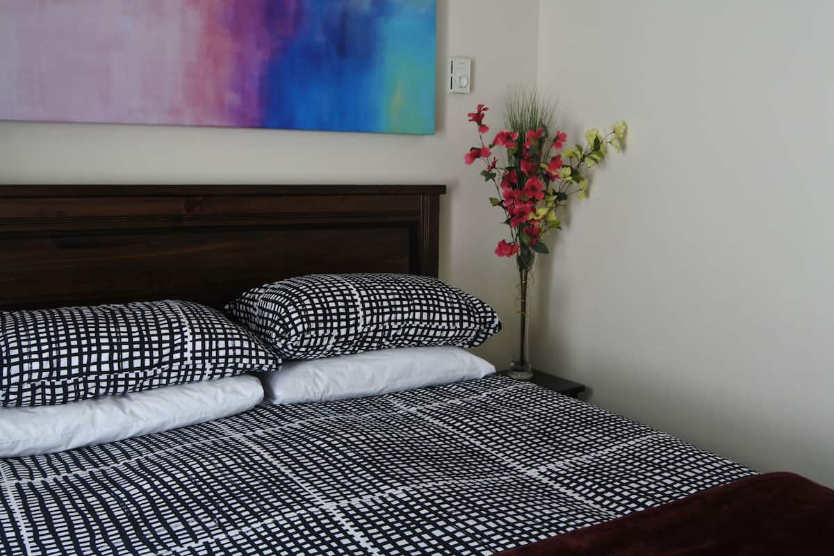 Deluxe Queen room in Shared Apartment | Luxe beddengoed, een bureau, een strijkplank/strijkijzer, gratis wifi