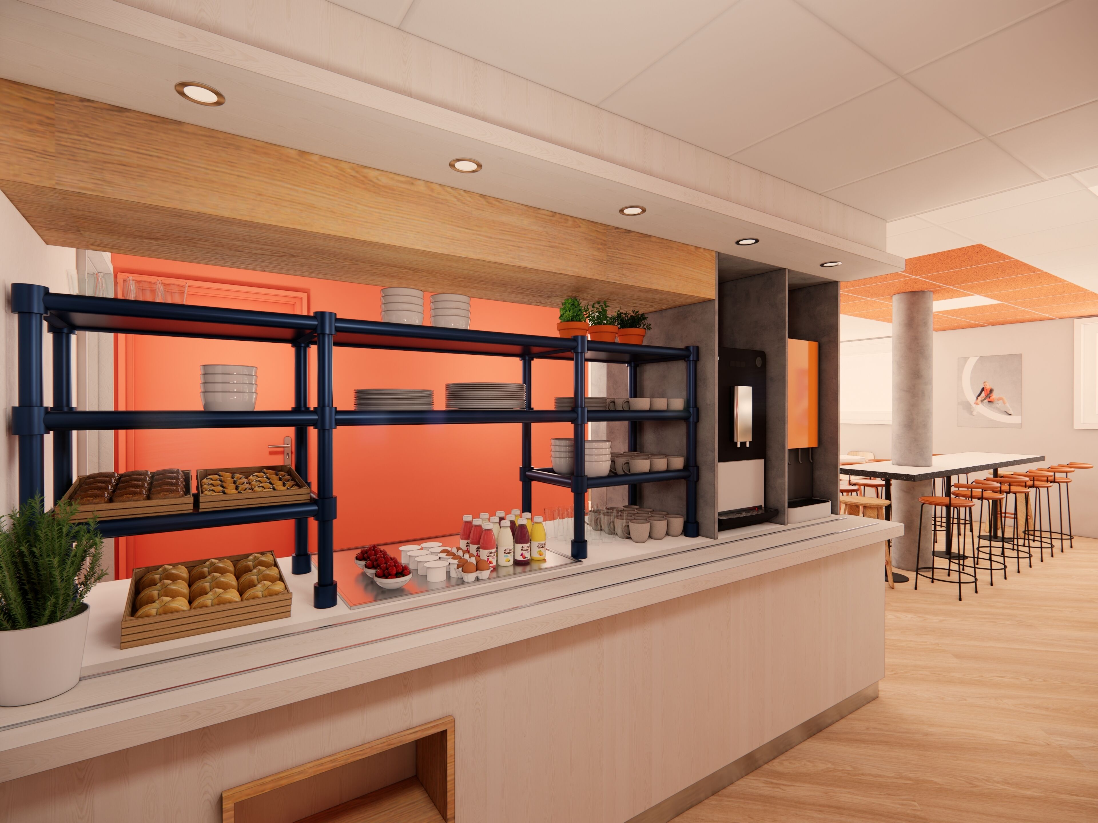 Dagelijks ontbijtbuffet (EUR 9.9 per persoon)