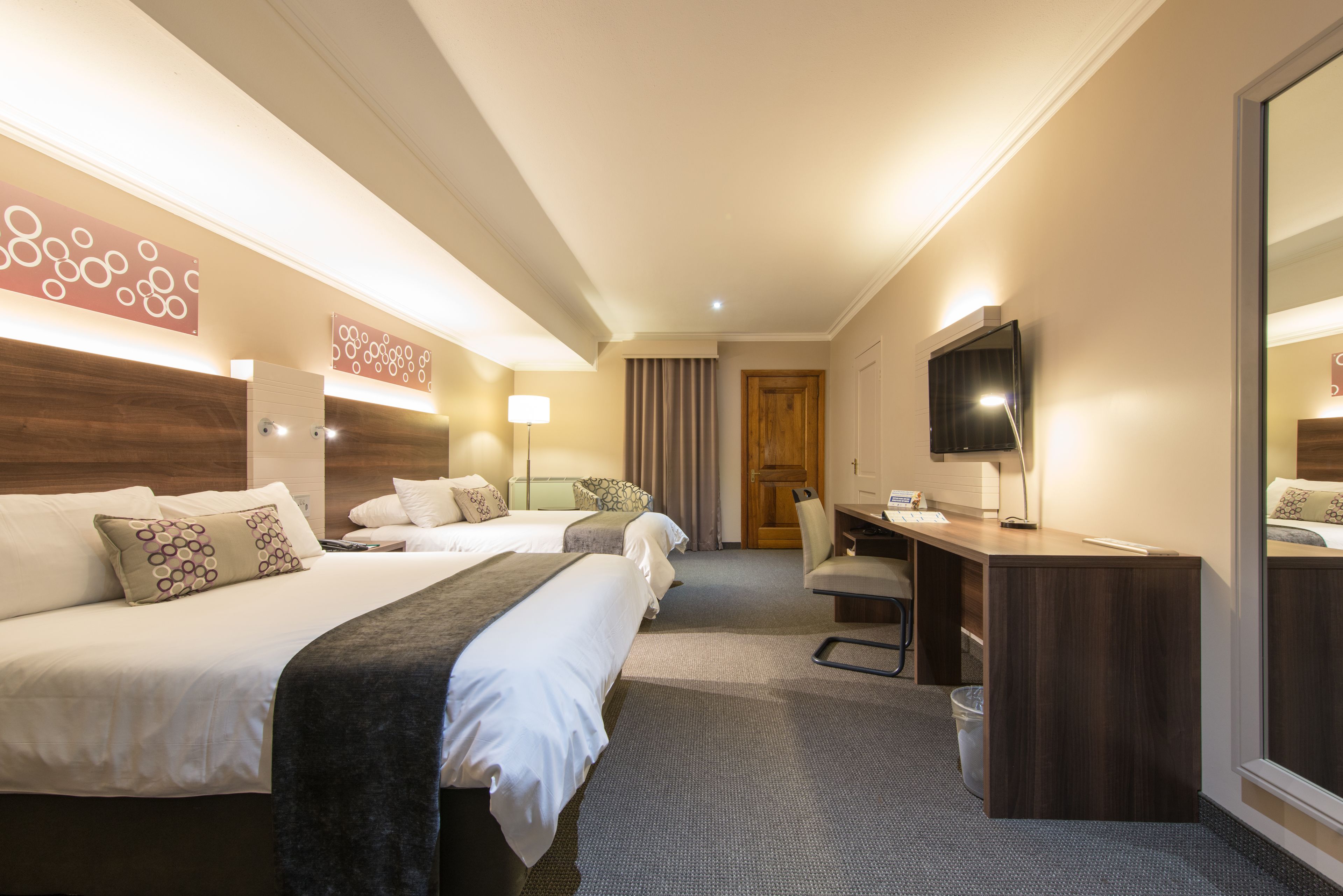 deluxe room, 2 queen beds, non smoking, garden view (silverbirch double 4*) | premium bedding, in-room safe, laptop workspace, iron/ironing board