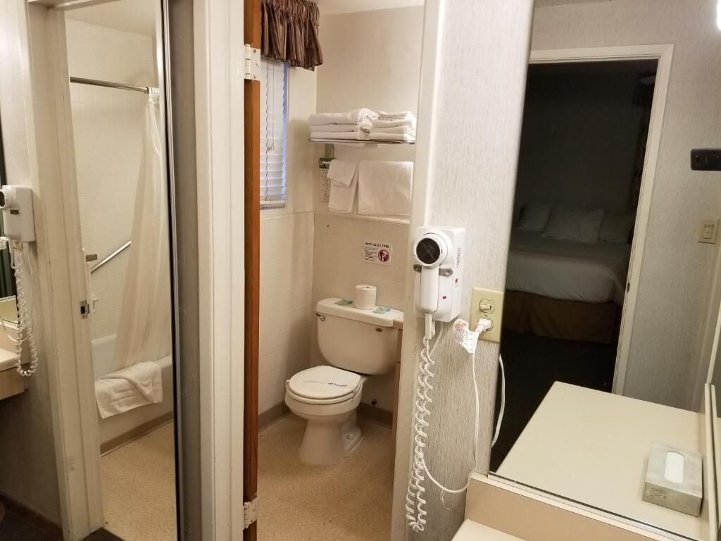 free toiletries, hair dryer, towels, soap