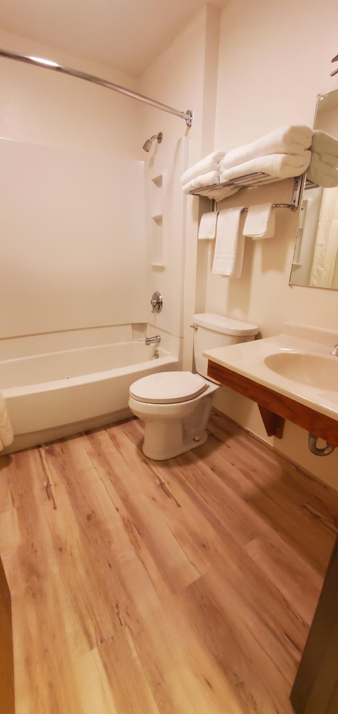 free toiletries, hair dryer, towels