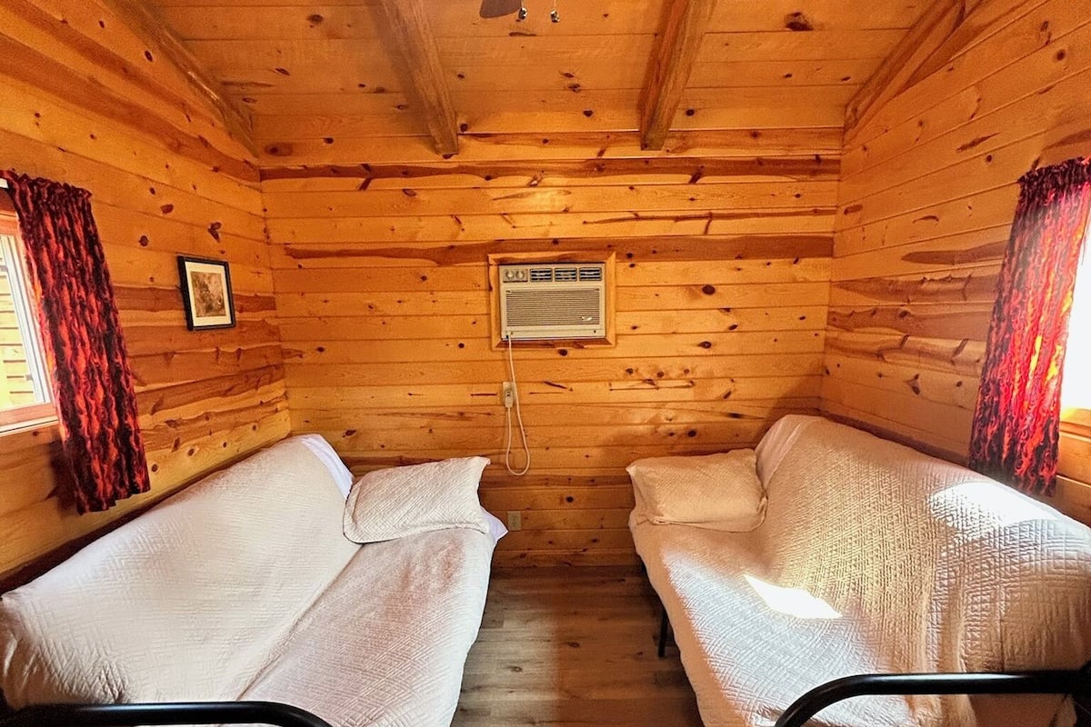 Cabin with Double Futon | Living area | 32-inch TV with cable channels
