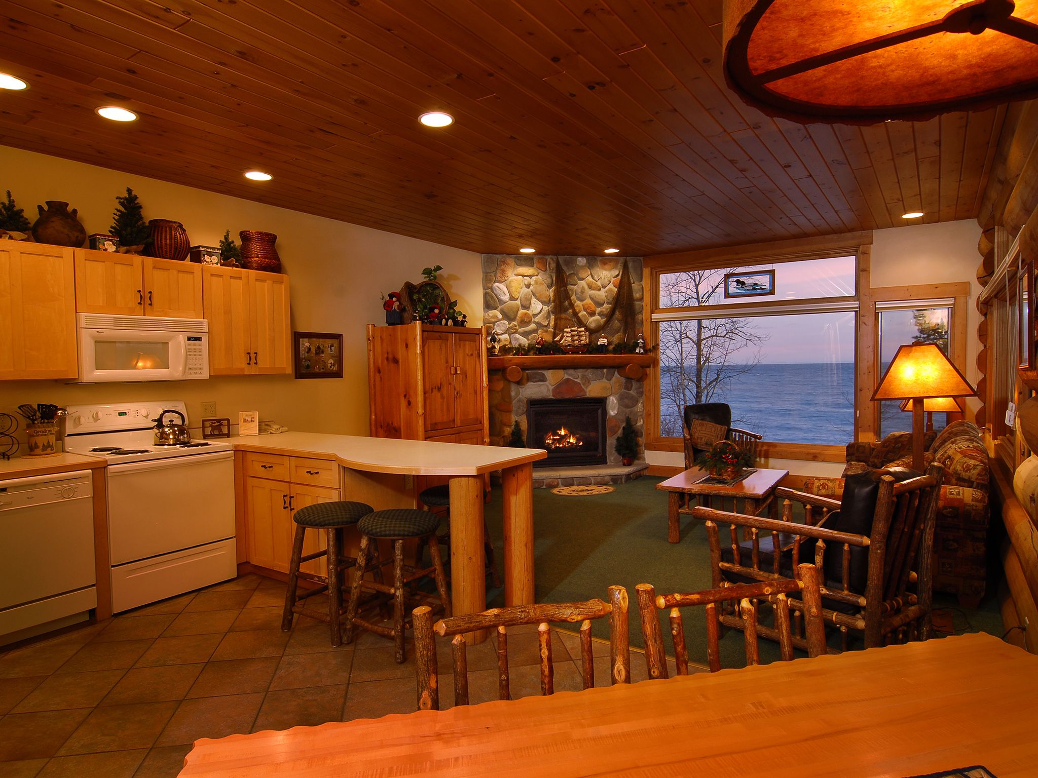 Flat-screen TV, DVD player