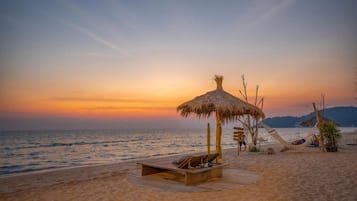 Private beach, sun-loungers