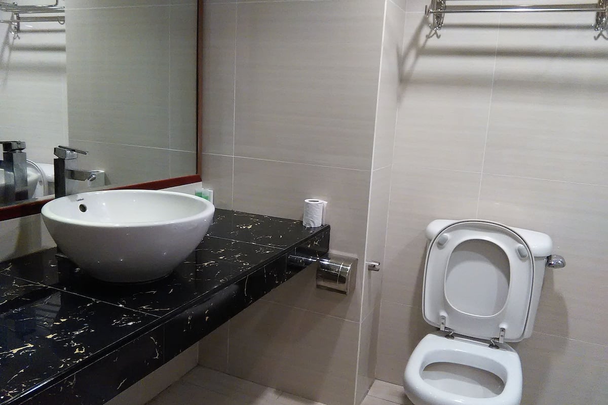 standard double room, 1 queen bed | bathroom sink