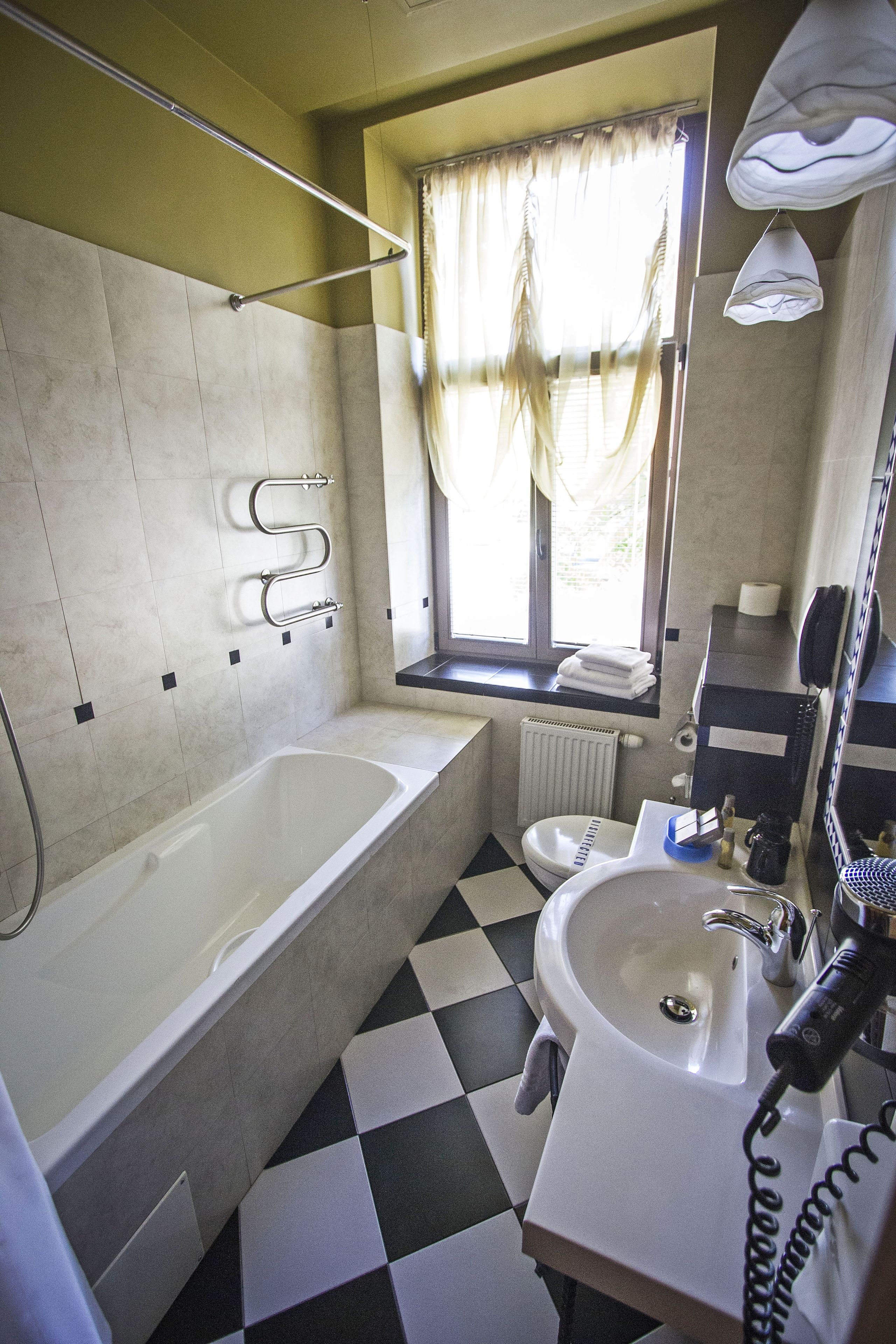 bathroom | hair dryer, towels