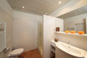 Bathtub, hair dryer, bidet, towels