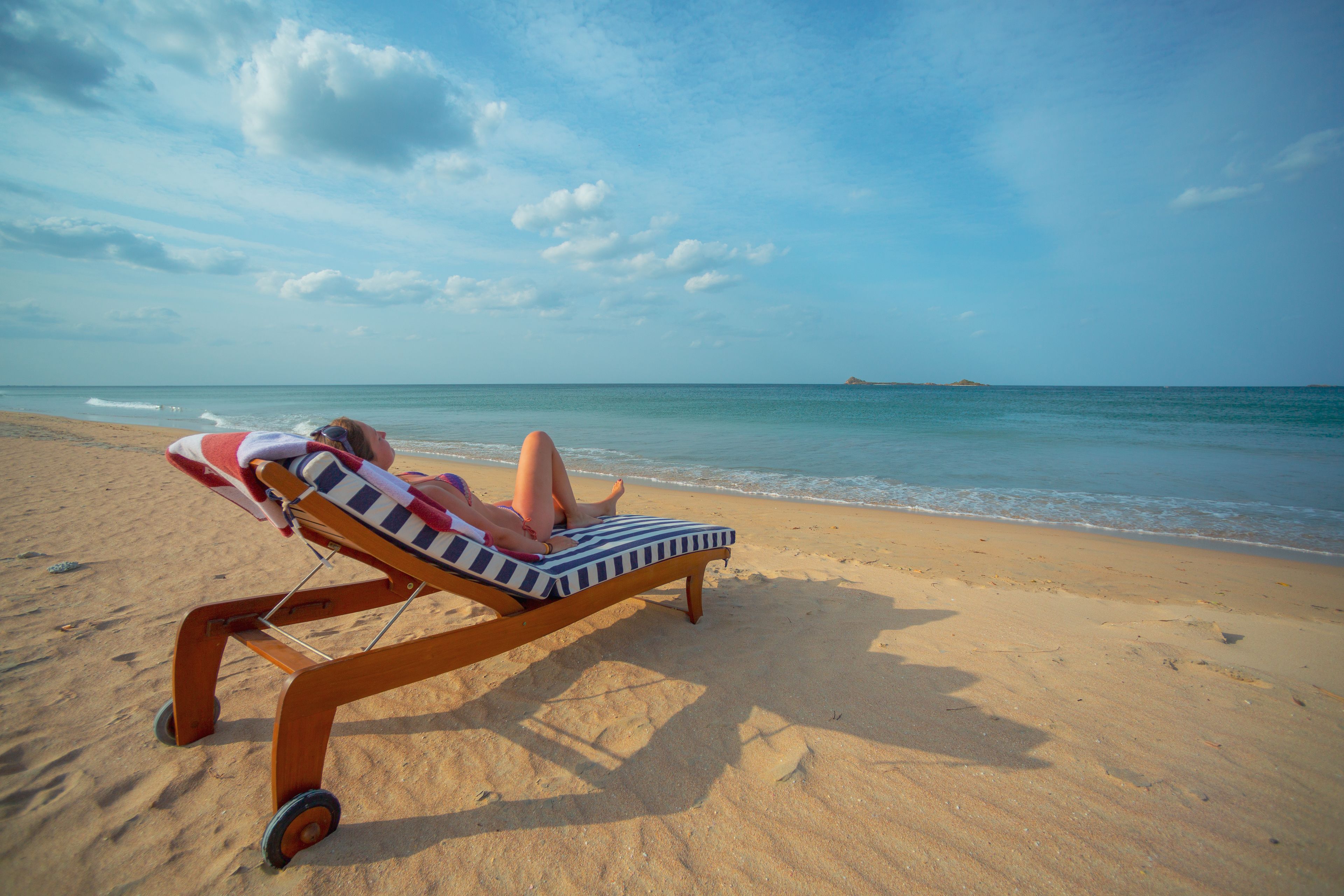 on the beach, scuba diving