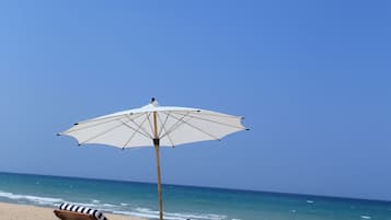 On the beach, scuba diving