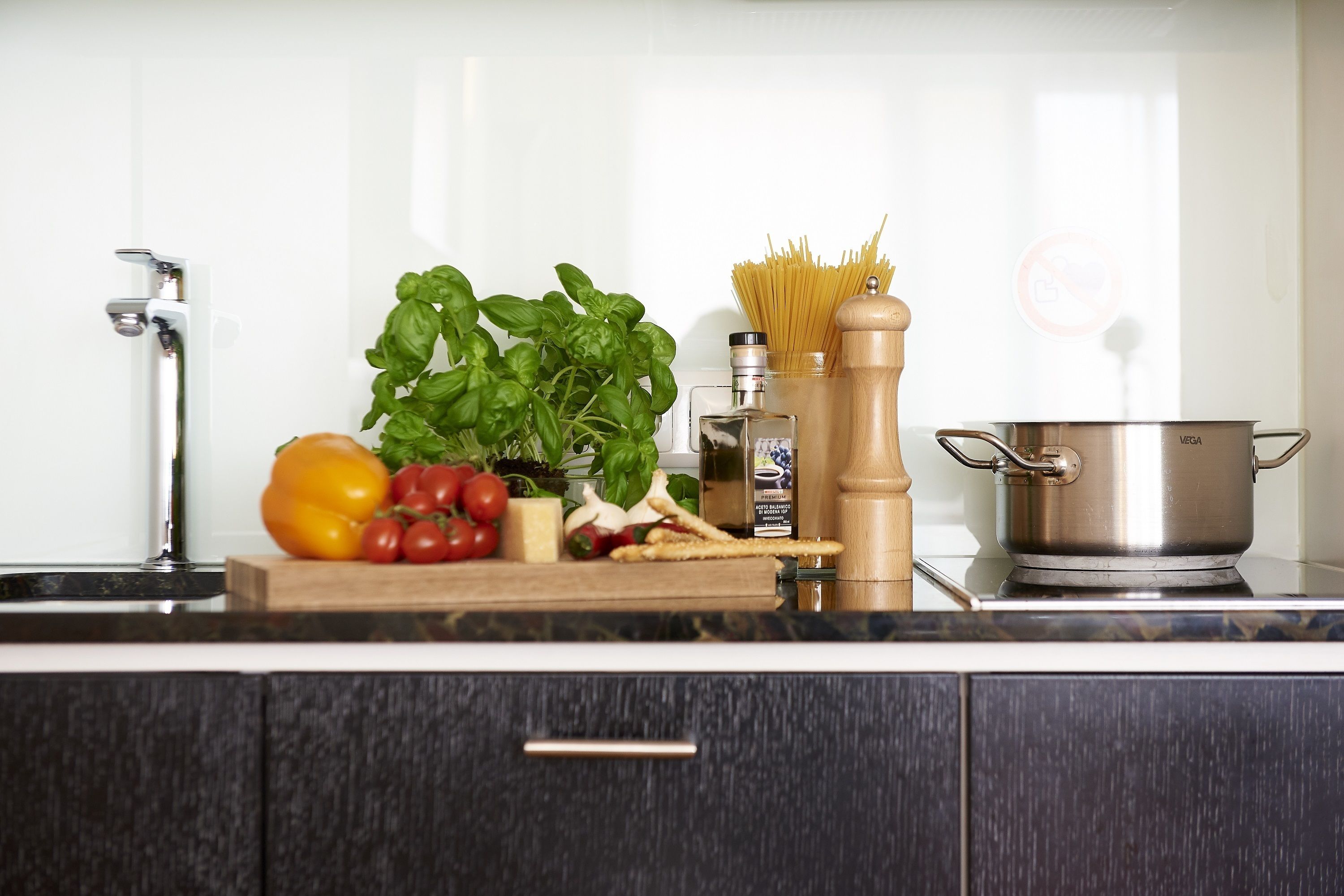 full-sized fridge, coffee/tea maker, electric kettle, toaster