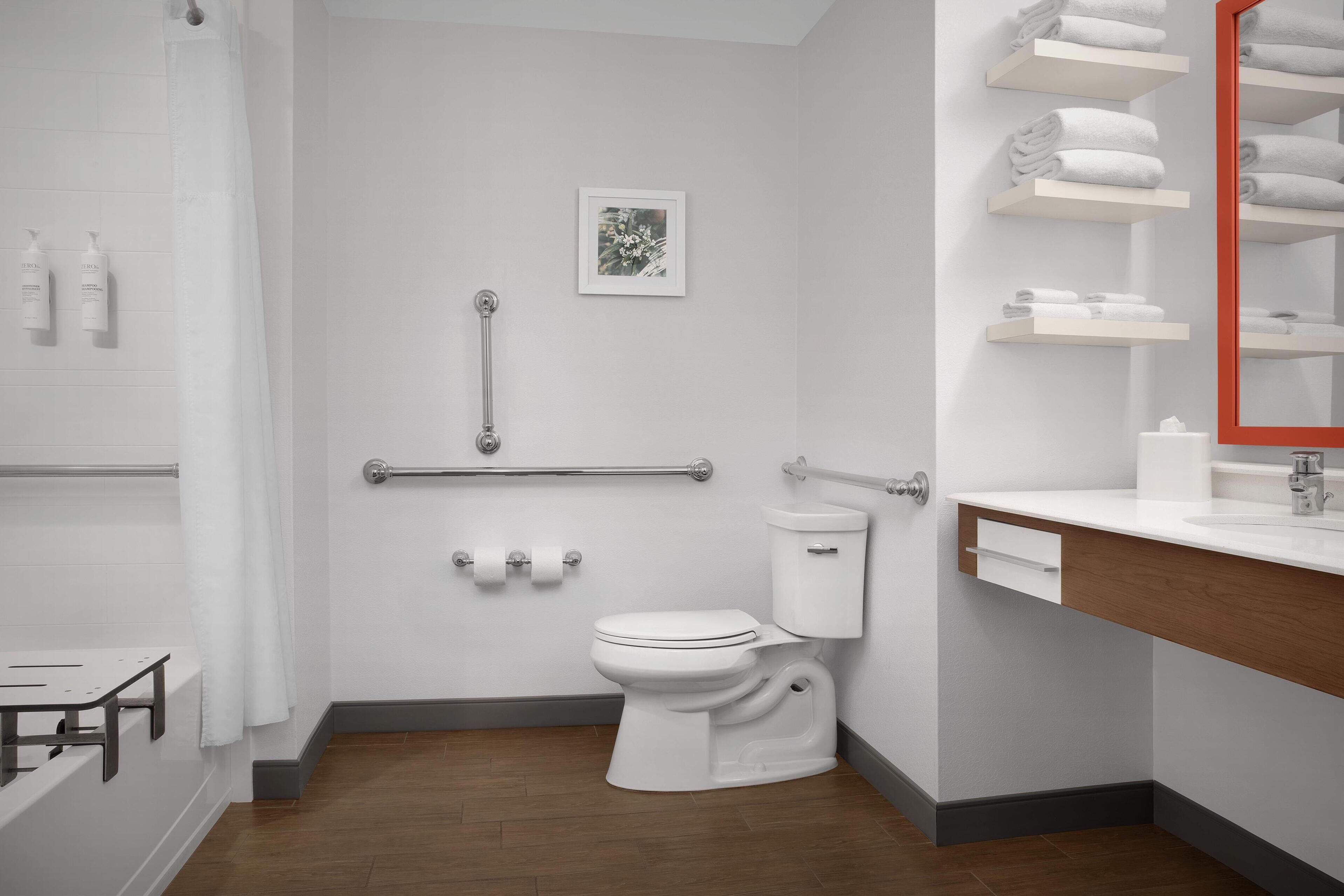 free toiletries, hair dryer, towels