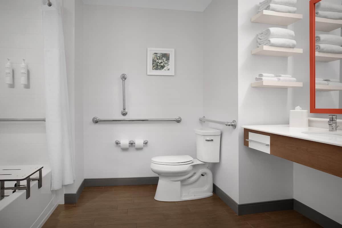 free toiletries, hair dryer, towels