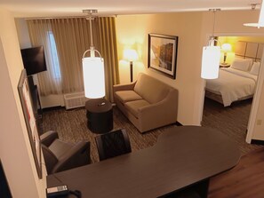 Blackout drapes, soundproofing, iron/ironing board