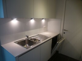 Apartment | Private kitchen | Full-size fridge, microwave, stovetop, dishwasher