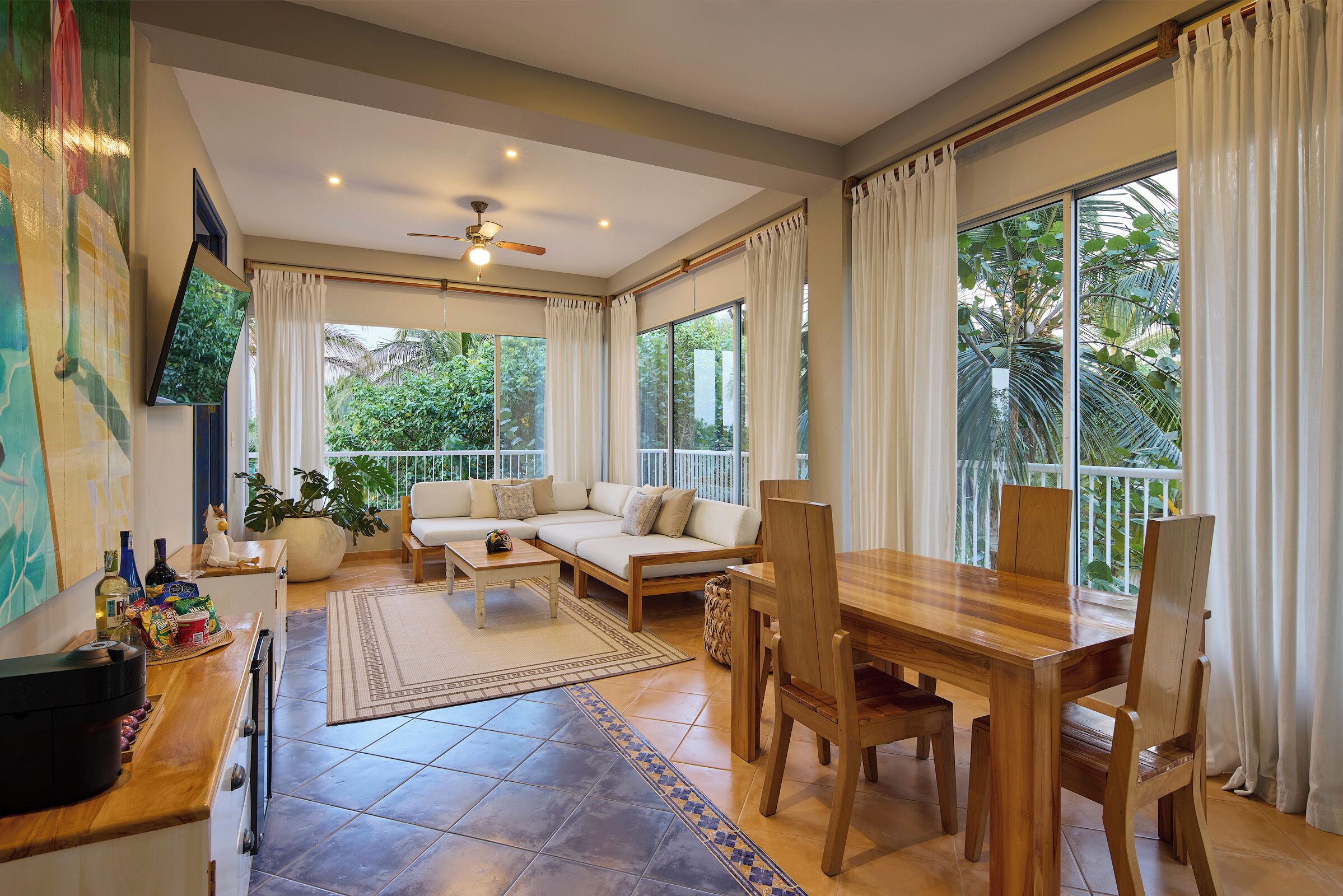 presidential suite, 1 king bed with sofa bed, sea view | living area | 43-inch flat-screen tv with cable channels, tv, netflix