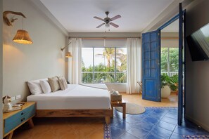 Suíte presidencial, 1 cama King e sofá-cama, vista para o mar | Roupas de cama premium, frigobar, cofres nos quartos