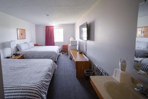 Room, 2 Queen Beds, Non Smoking | Desk, iron/ironing board, free WiFi, bed sheets