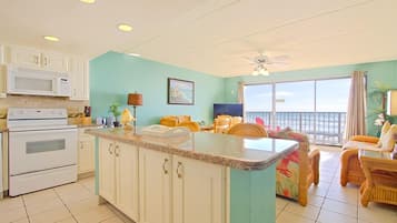 Deluxe Condo, 2 Bedrooms, 2 Bathrooms, Beach View (#2) | Private kitchen | Full-sized fridge, microwave, stovetop, dishwasher