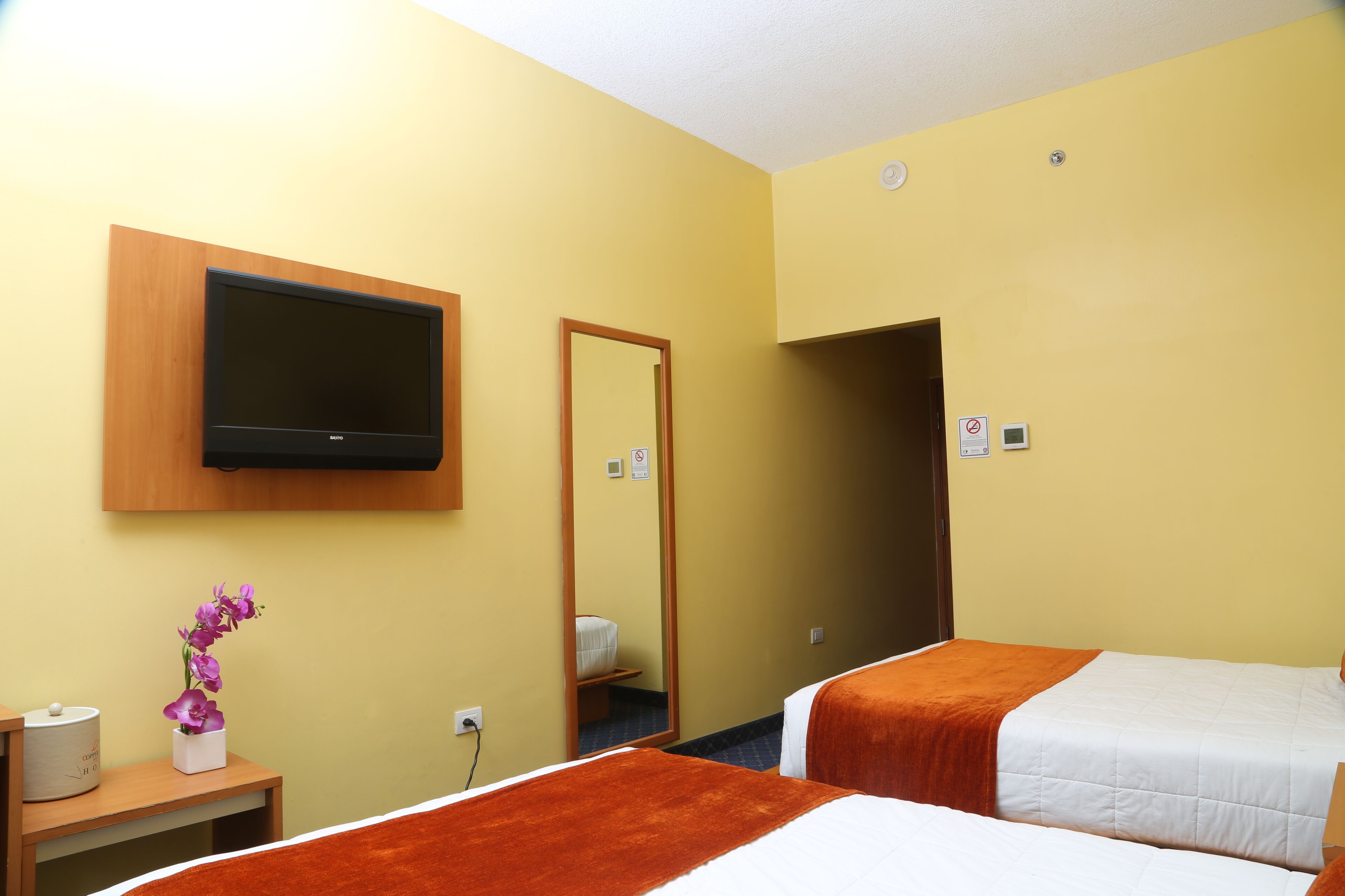 business double room, 2 double beds | 1 bedroom, premium bedding, desk, iron/ironing board